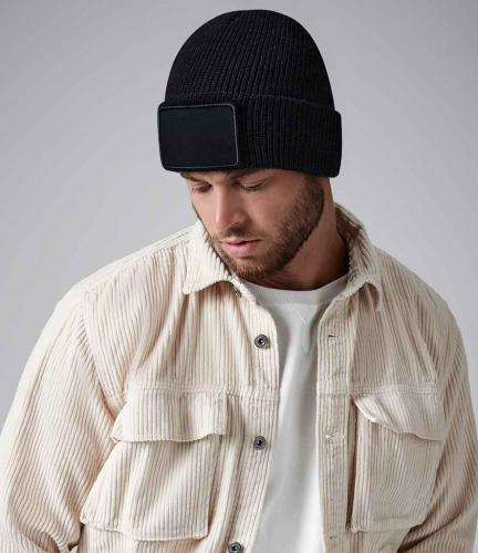 Beechfield Removable Patch Thinsulate� Beanie - BLK - ONE